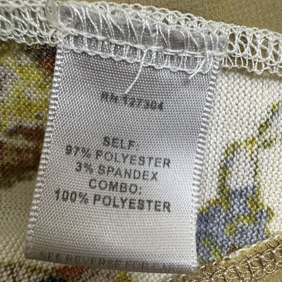 John Mark Floral Tunic Top Small Brown Asymmetric Hem Sheer Artsy Lagenlook Boho - Picture 7 of 8